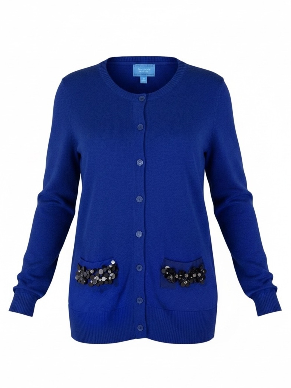NWOT Simply Vera Vera Wang Blue Sequin Embellished Cardigan Size S